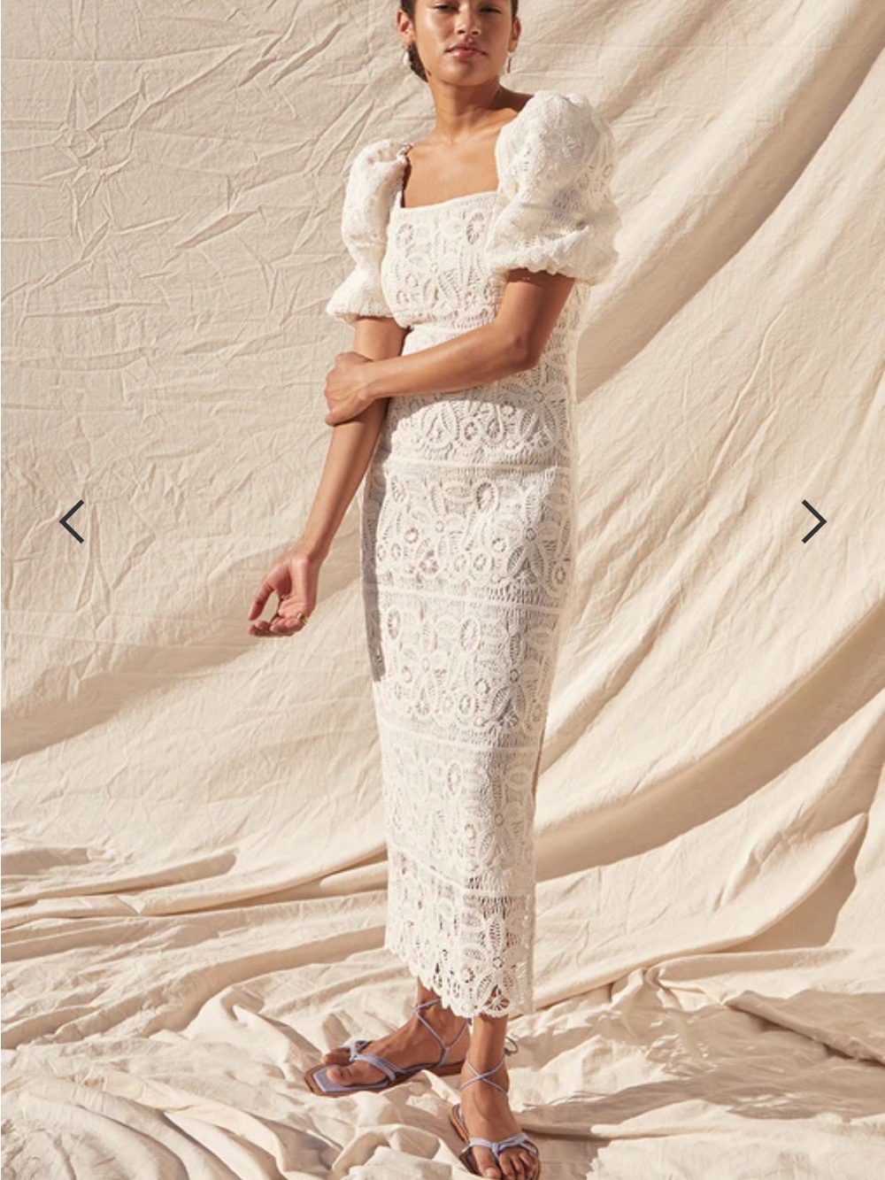Anthropologie White Crochet Maxi Dress